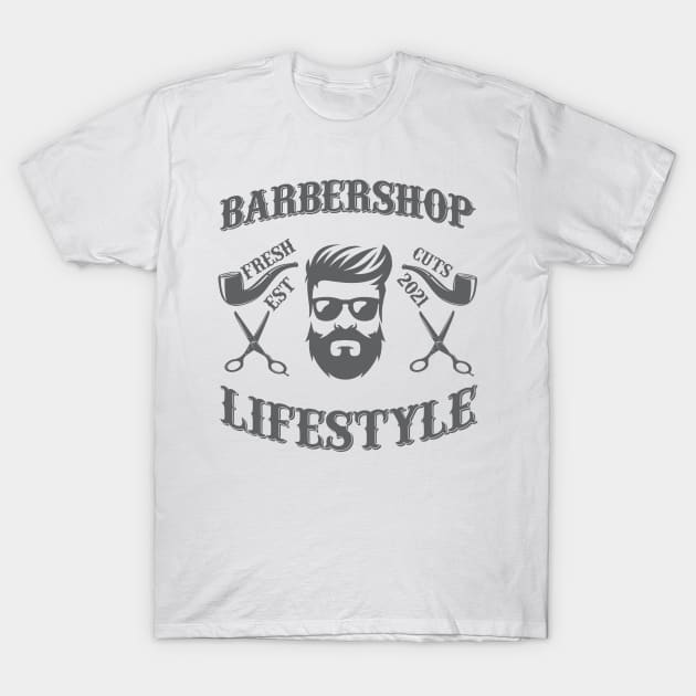 Barber Design Barbershop Fresh 70 T-Shirt by zisselly